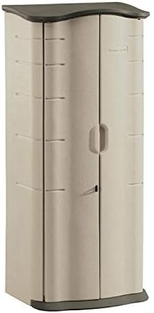 Compact vertical beige resin tool closet