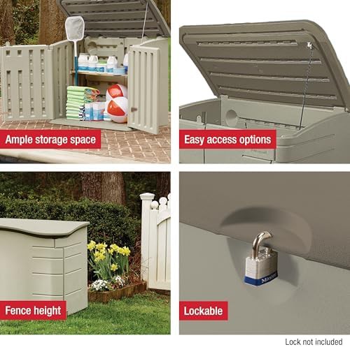 Large horizontal beige resin utility shed — photo 5
