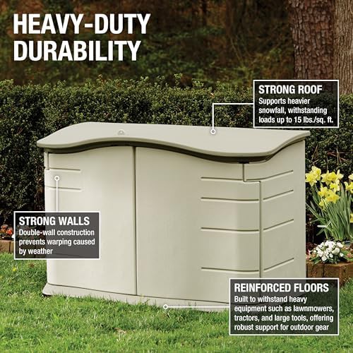 Small horizontal beige resin storage shed — photo 4