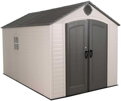 Resin outdoor shed with two windows