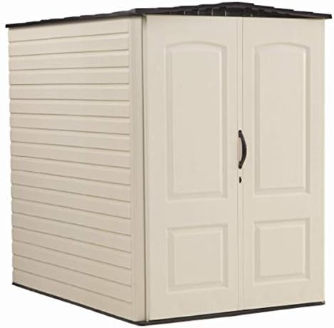 Large vertical beige resin equipment shed