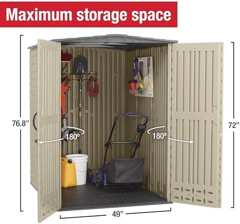 Large vertical beige resin equipment shed — photo 4