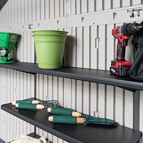 Plastic storage shed with internal shelving — photo 5