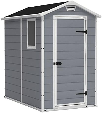 Manor grey and white resin storage shed