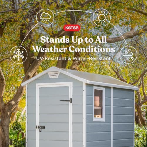 Manor grey and white resin storage shed — photo 5