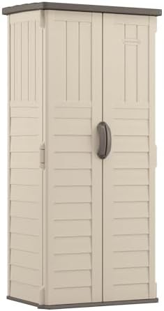 Vanilla vertical all weather storage shed