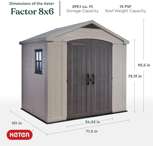 Factor taupe large resin outdoor shed — photo 3