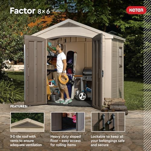 Factor taupe large resin outdoor shed — photo 4