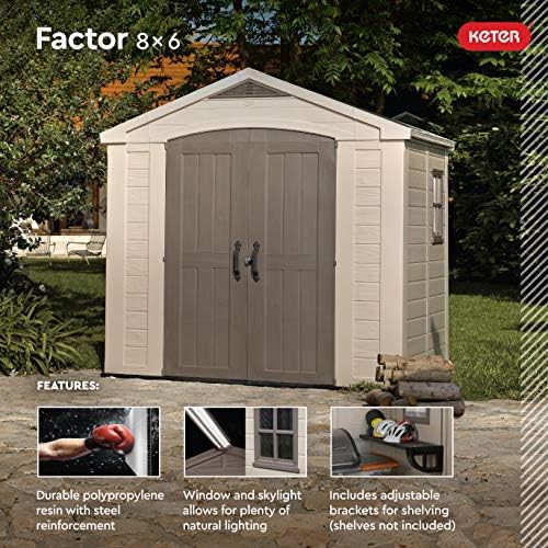 Factor taupe large resin outdoor shed — photo 5