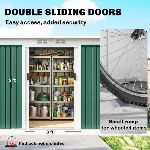 Green metal nine foot lean to shed — photo 4