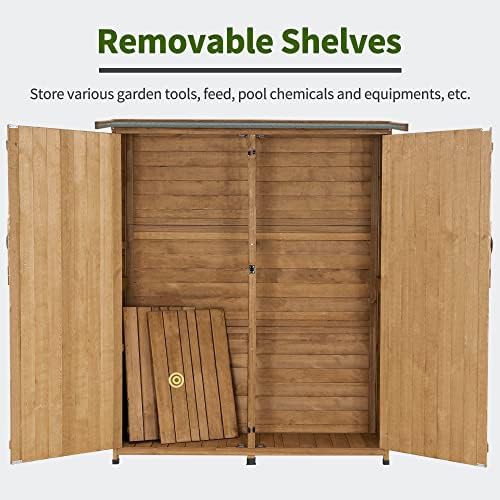 Natural wood garden shed with built-in floor — photo 4