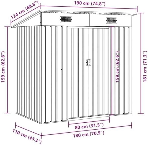 Green metal backyard bicycle storage shed — photo 3