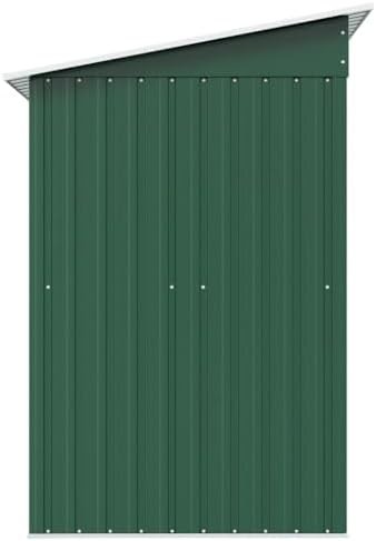 Green metal backyard bicycle storage shed — photo 5