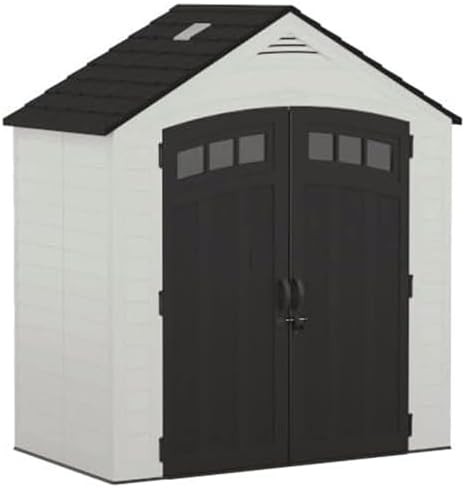 Vertical Vista storage shed with double doors