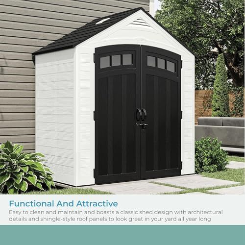 Vertical Vista storage shed with double doors — photo 3