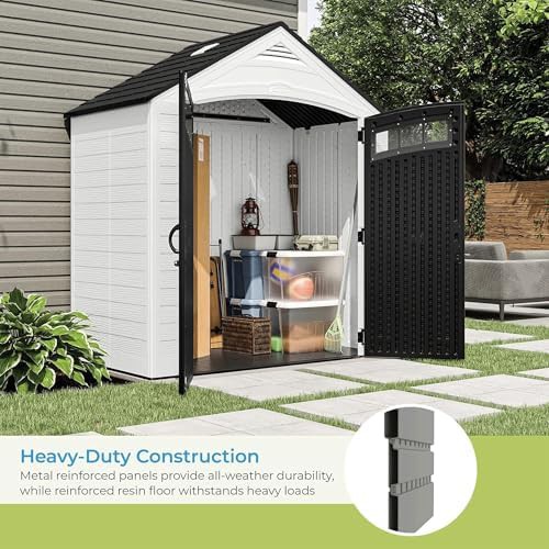 Vertical Vista storage shed with double doors — photo 4