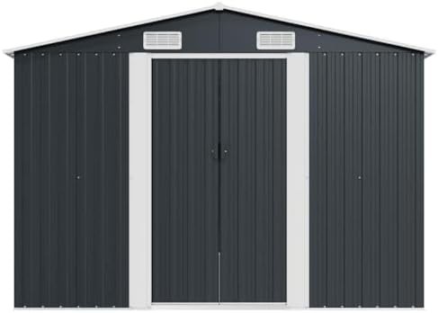 Large anthracite steel shed with vents — photo 4