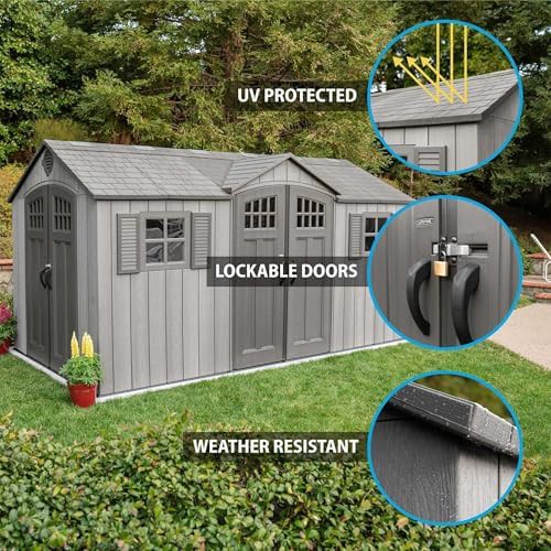 Dual Entry Gray Resin Tool Shed — photo 5
