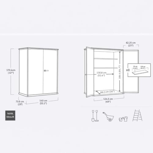 Premier tall grey resin vertical storage shed — photo 3