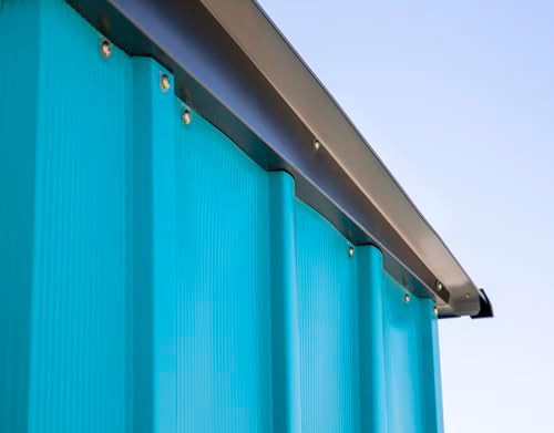 Teal and anthracite compact metal shed — photo 4