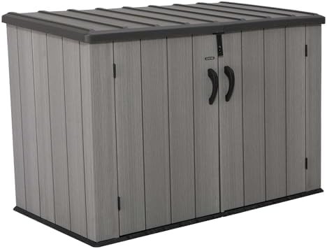 Horizontal Resin Trash Can Storage Shed
