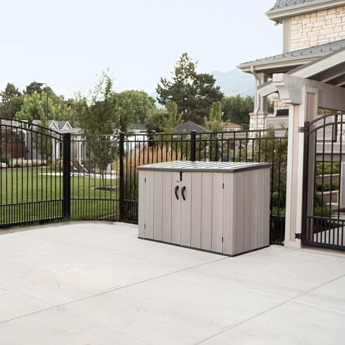 Horizontal Resin Trash Can Storage Shed — photo 4