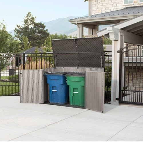 Horizontal Resin Trash Can Storage Shed — photo 5