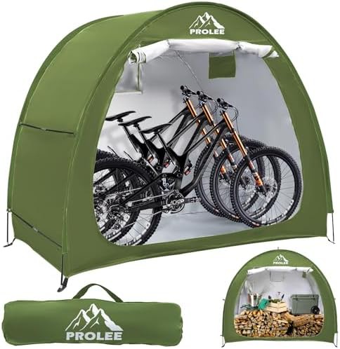 Portable green waterproof bike storage canopy