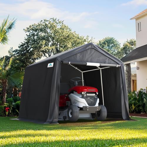 Gray square heavy duty ten foot canopy shed