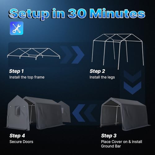 Gray square heavy duty ten foot canopy shed — photo 3