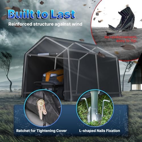 Gray square heavy duty ten foot canopy shed — photo 5