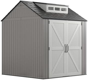 Gray resin square outdoor storage shed