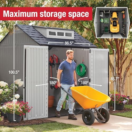 Gray resin square outdoor storage shed — photo 5