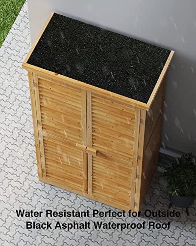 Natural wood garden tool storage cabinet — photo 3