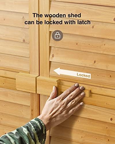 Natural wood garden tool storage cabinet — photo 4
