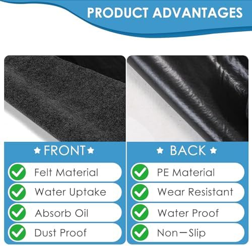 Black waterproof non-slip carport mat — photo 4