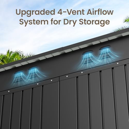 Dark gray metal outdoor storage shed — photo 5