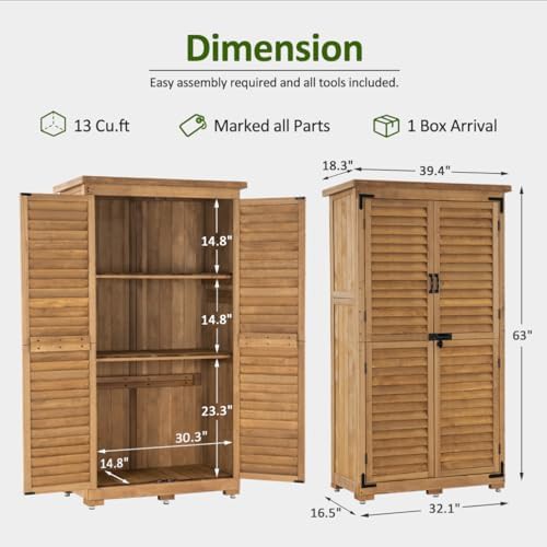 Natural wood sloped roof storage cabinet — photo 3