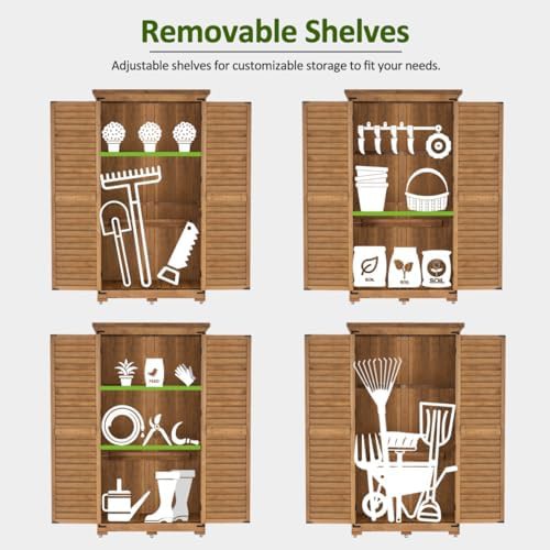 Natural wood sloped roof storage cabinet — photo 4