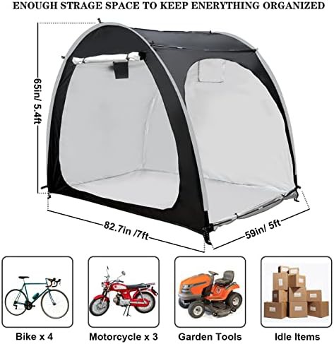 Black Oxford Fabric Four Bike Storage Tent — photo 4