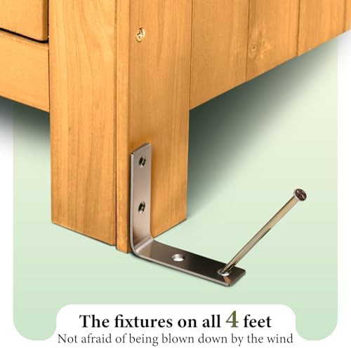 Natural wood garden tool storage cabinet — photo 5