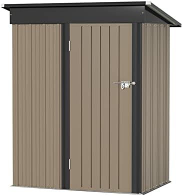 Steel utility tool shed with lockable door