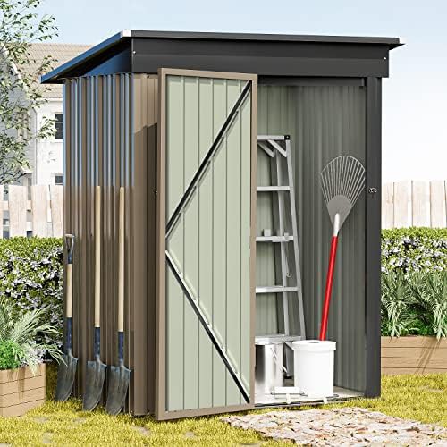 Steel utility tool shed with lockable door — photo 3