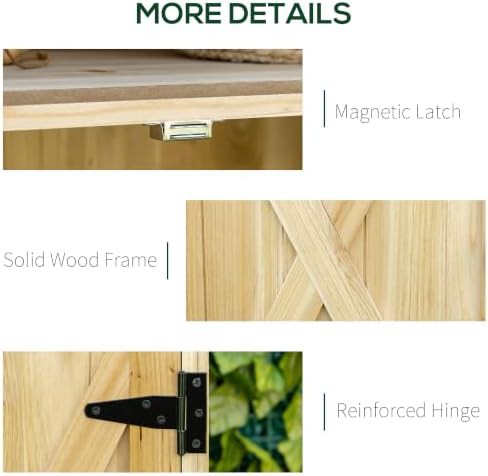 Natural wood garden cabinet with galvanized top — photo 5