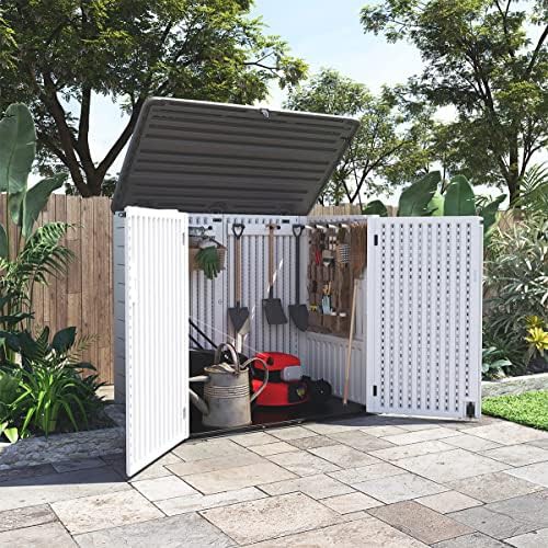 Horizontal Resin Storage Shed for Trash Cans — photo 4