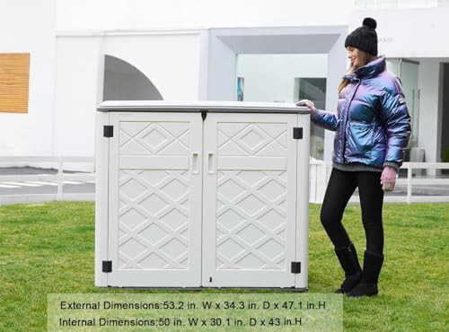 Horizontal Resin Storage Shed for Trash Cans — photo 5