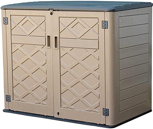 Brown horizontal resin garden storage box