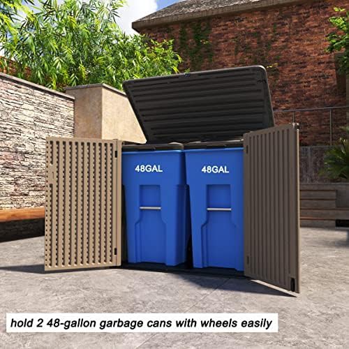 Brown horizontal resin garden storage box — photo 4