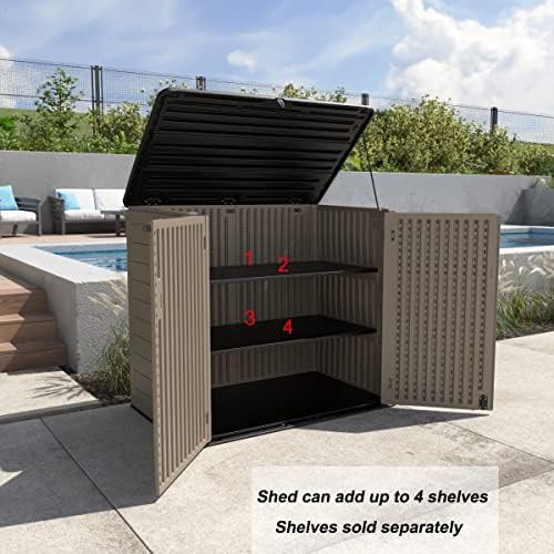 Brown horizontal resin garden storage box — photo 5