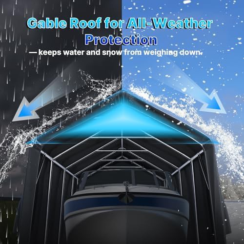 Gray heavy duty ten by twenty carport shelter — photo 4